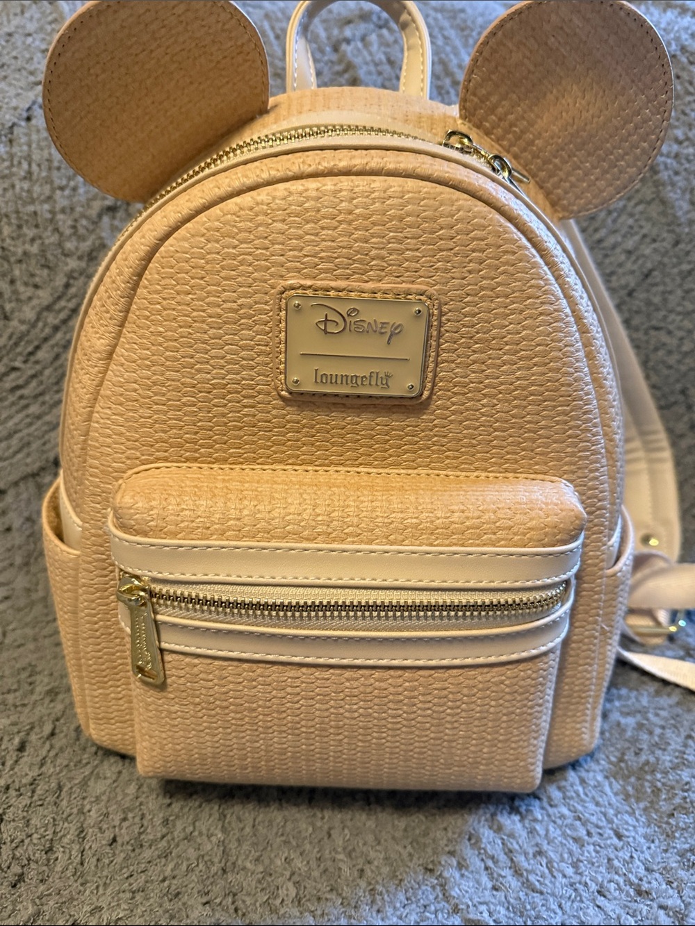Disney x Loungefly Beige Mickey Ear Mini Backpack